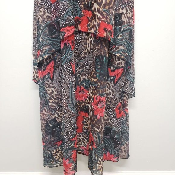 Guess Maxi Floral and Cheetah Print Dress Size Small - Picture 5 of 15
